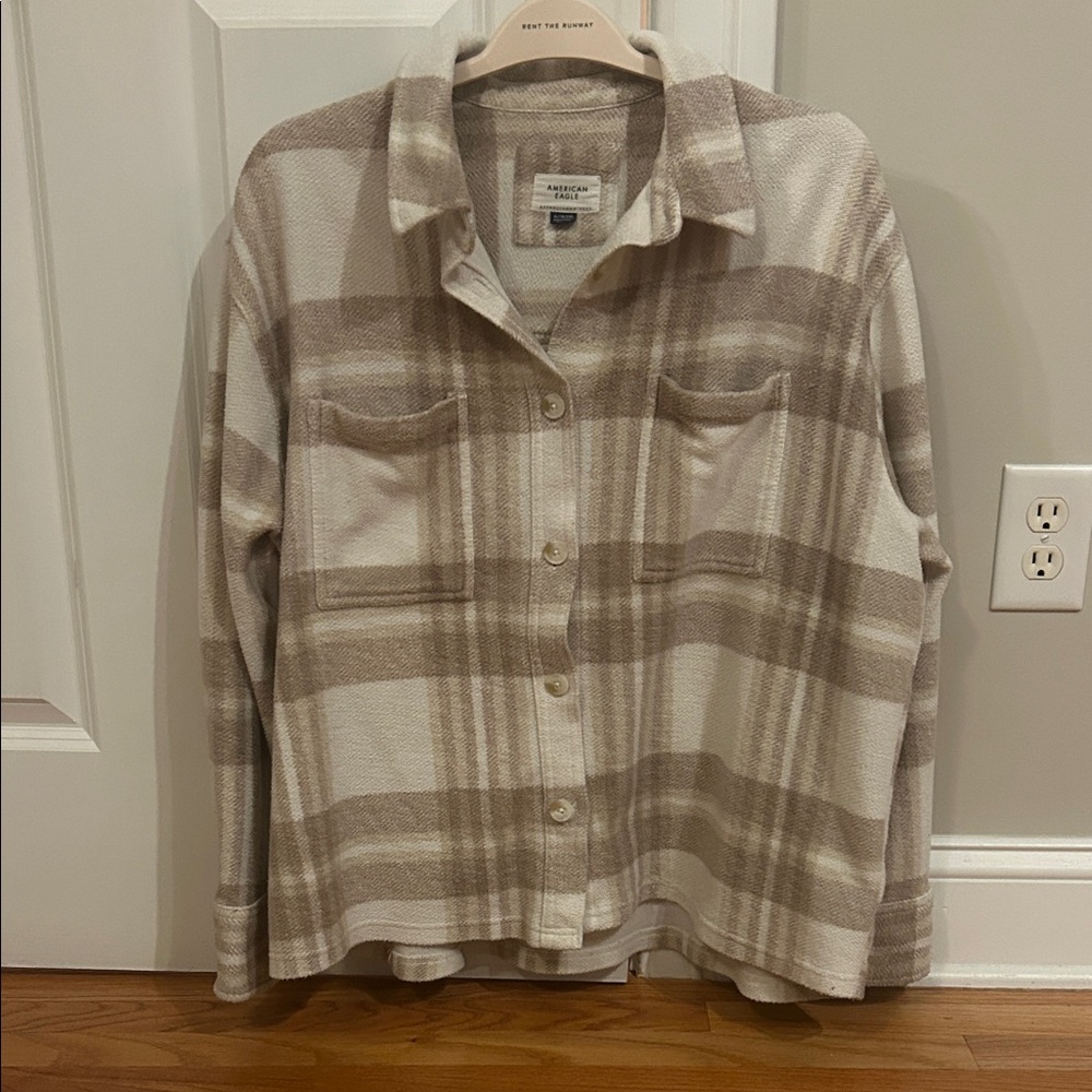 AE Plaid Button-Up Shacket